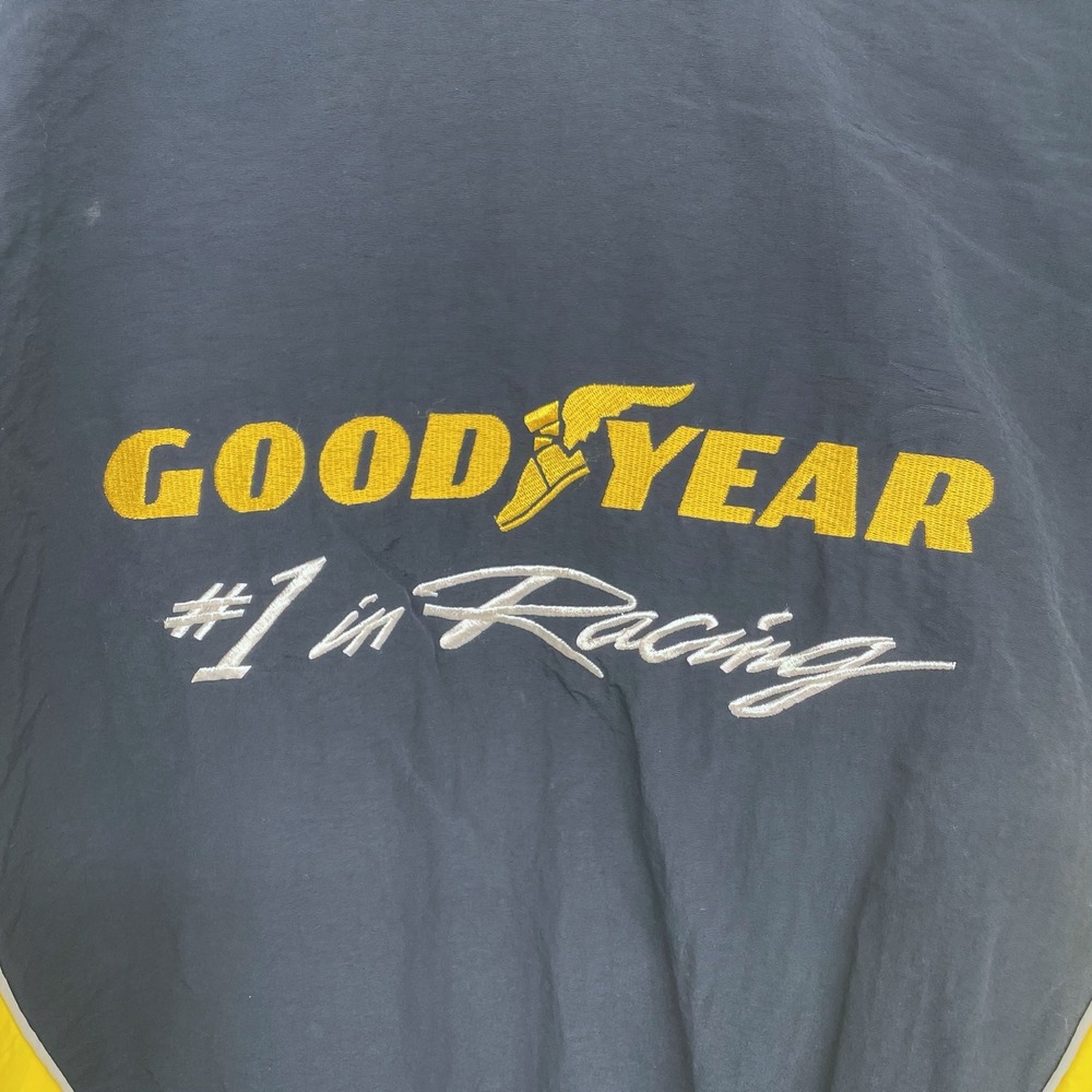 Vintage 90s Goodyear #1 in Racing Jacket Mens XL Navy Yellow White NASCAR - Picture 9 of 9